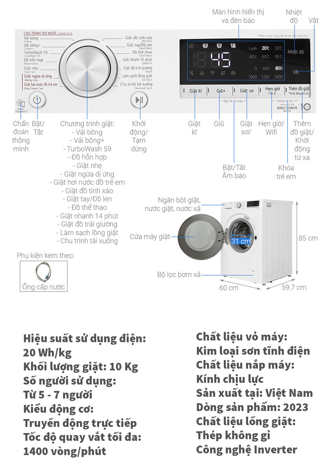 máy giặt LG FV1410S4W1