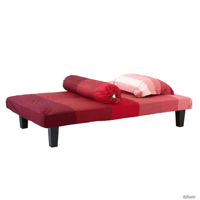 Sofa giường Temasek - Khung gỗ - Bọc vải - Lớn - Đỏ