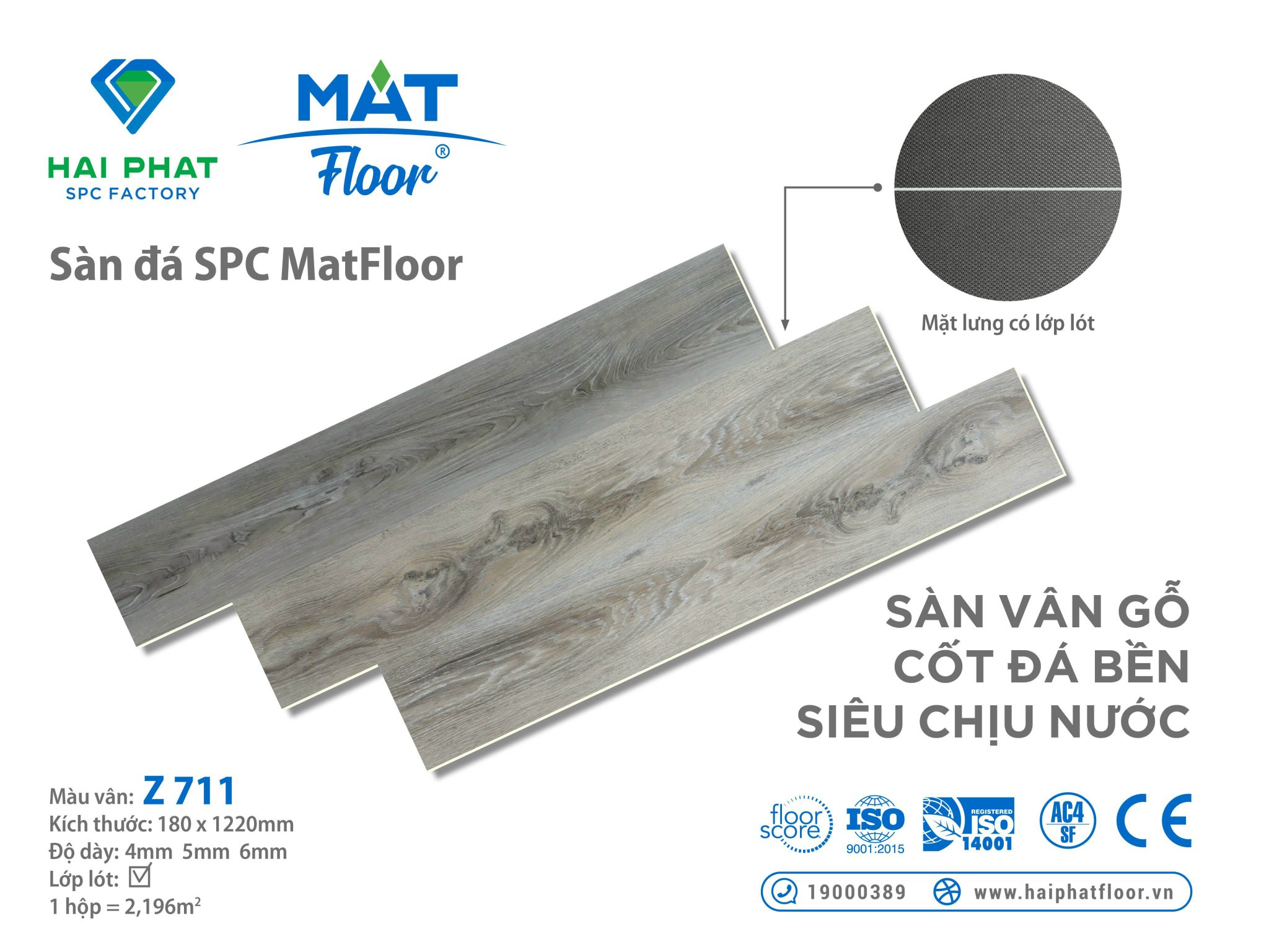 SÀN NHỰA HÈM KHÓA 4MM MAT Z-711