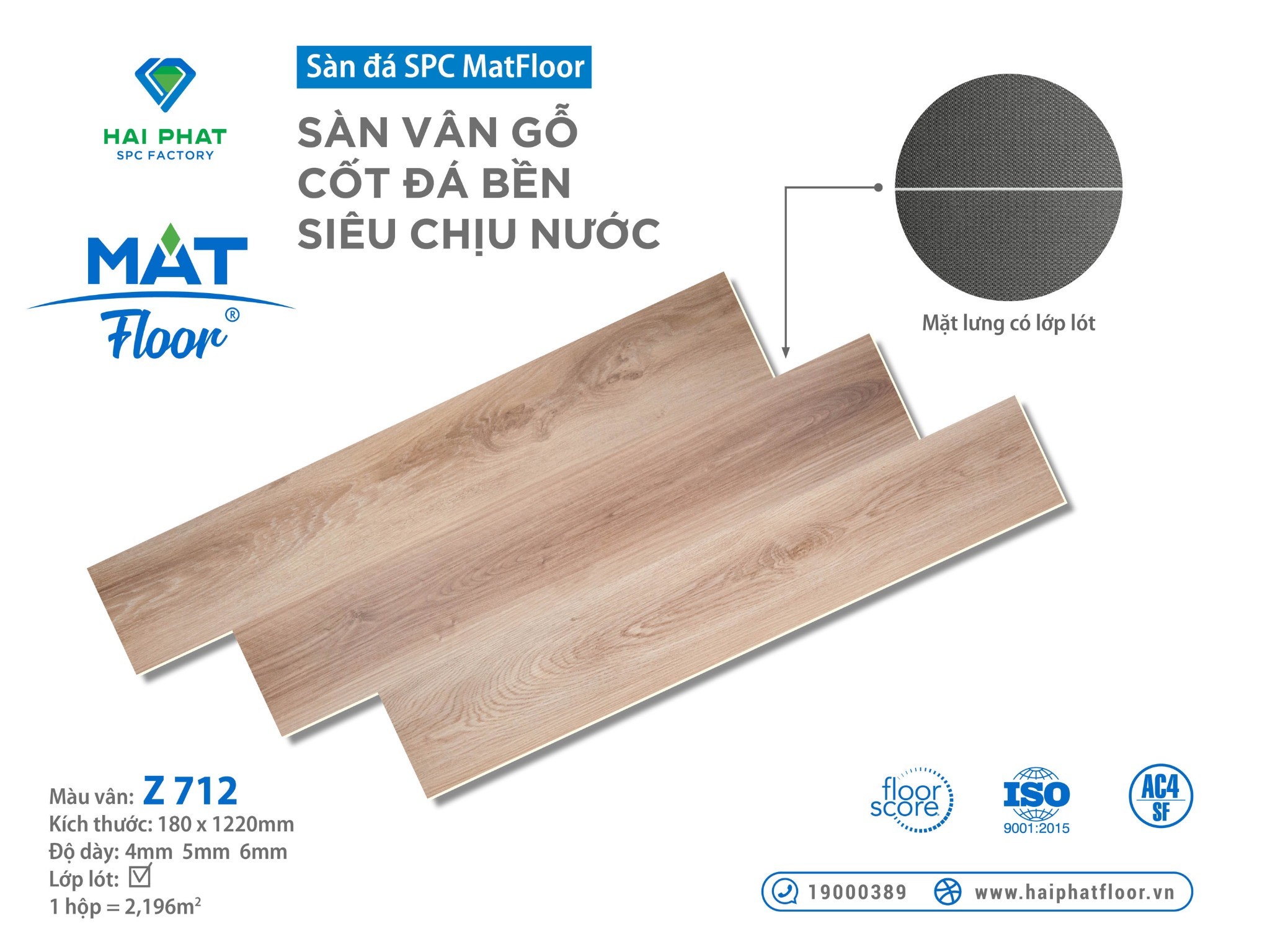 SÀN NHỰA HÈM KHÓA 4MM MAT Z-712