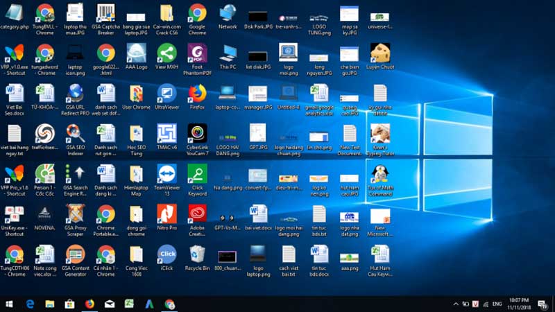 Không để quá nhiều thức trên desktop