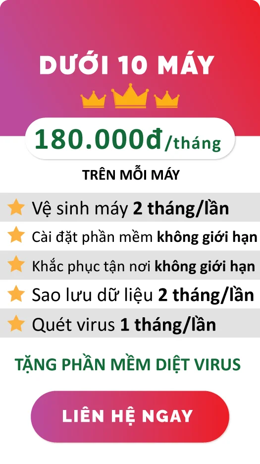 Gói Enterprise dưới 10 máy