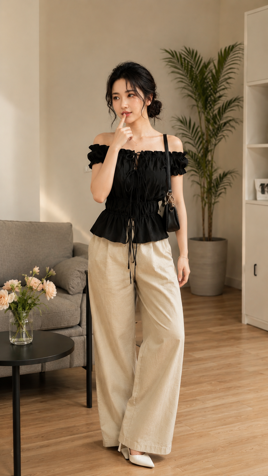 Áo Chun Nhún Thắt Dây Hottrend TN3114