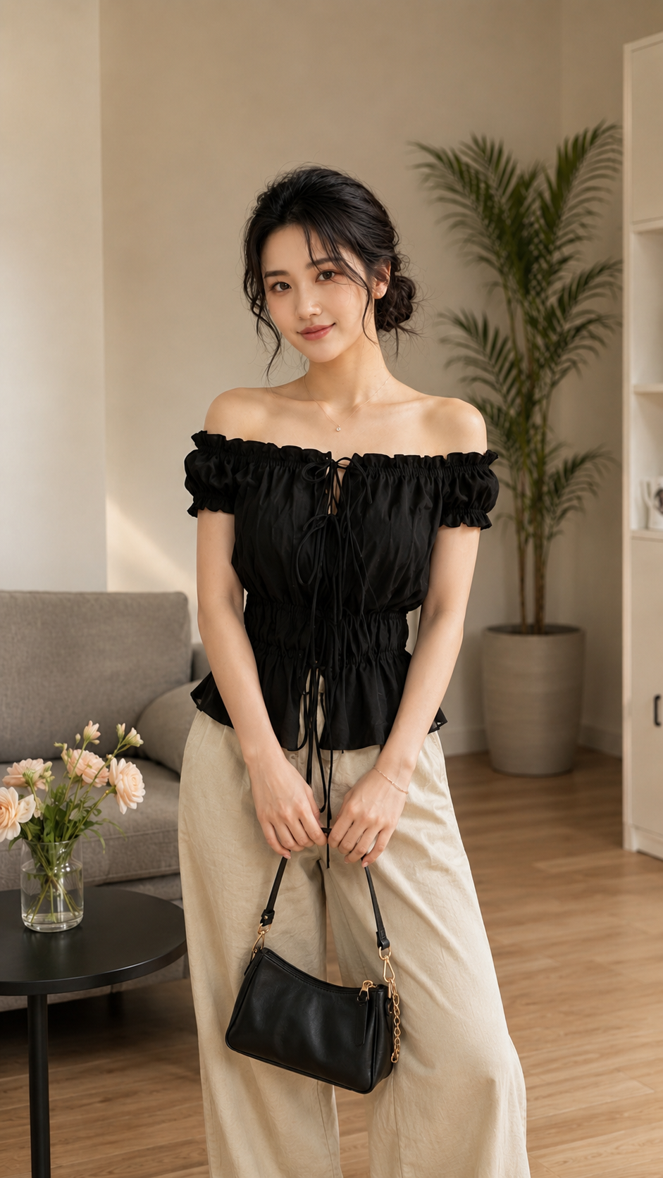 Áo Chun Nhún Thắt Dây Hottrend TN3114