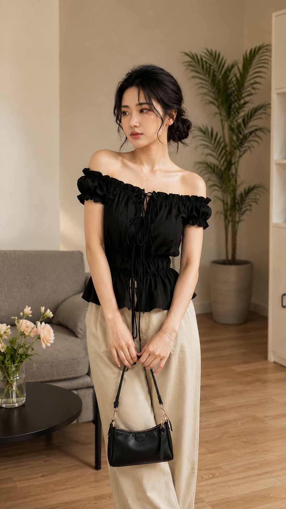 Áo Chun Nhún Thắt Dây Hottrend TN3114