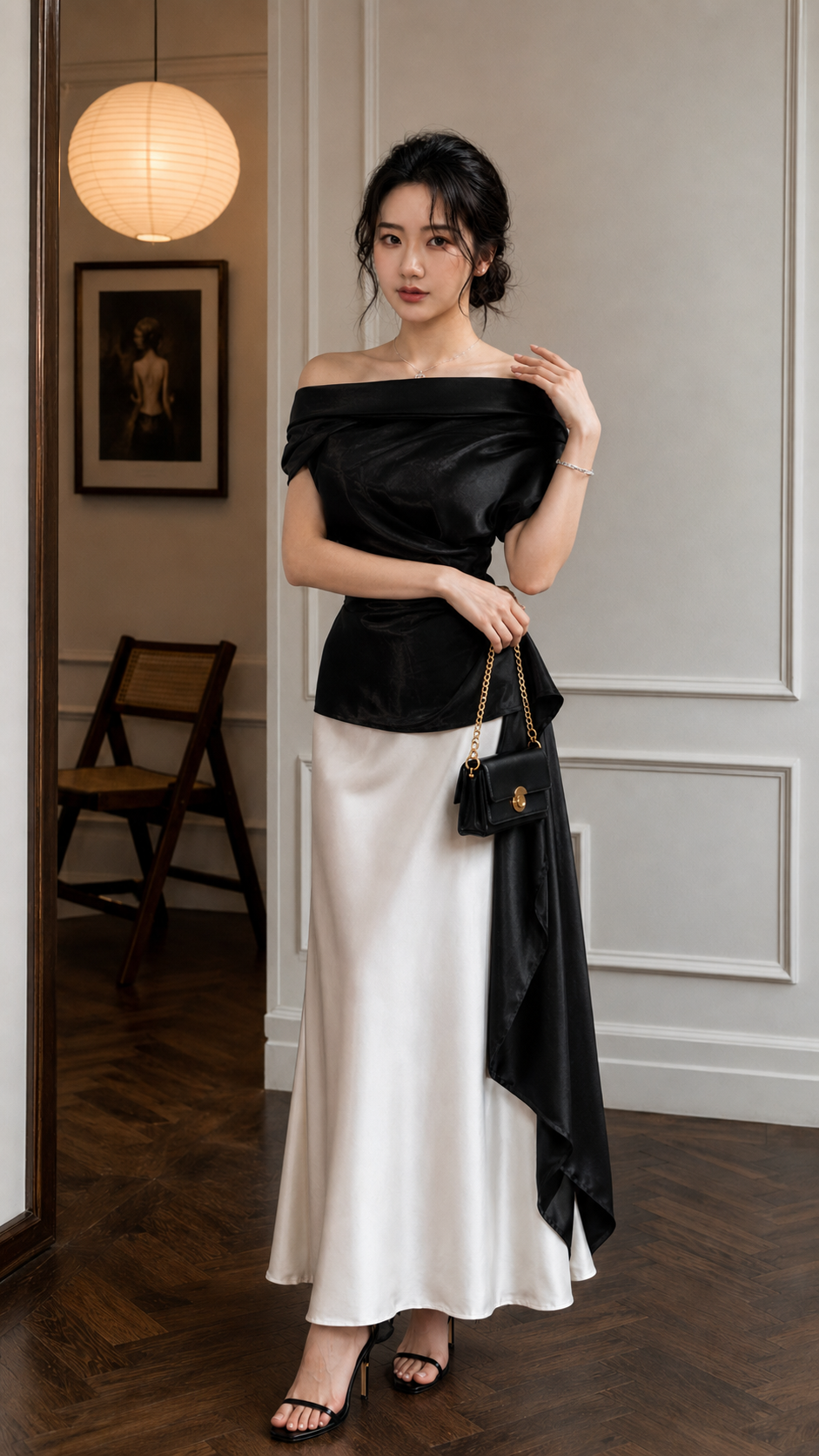 Áo Lụa Lệch Vai