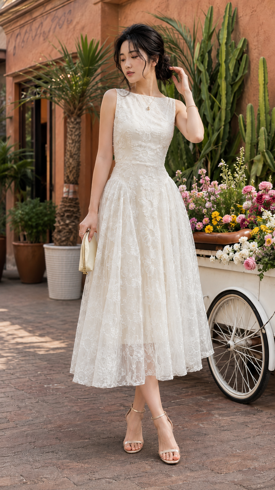 Đầm Ren Hoa Nổi Belle Fleur TN3293