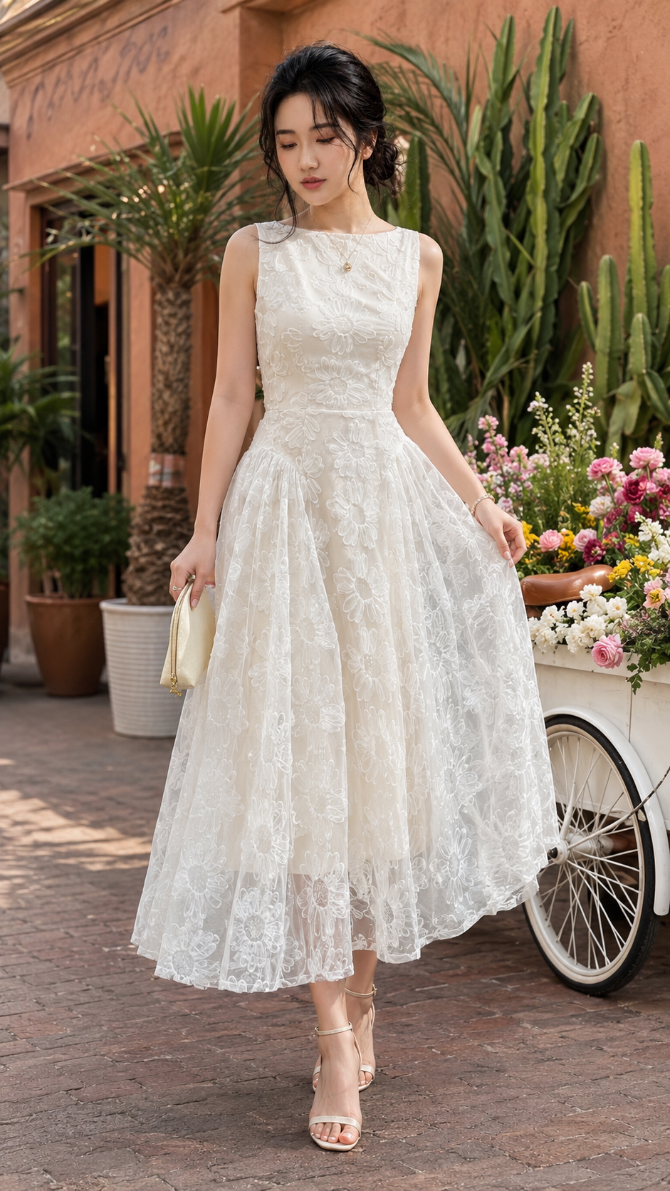 Đầm Ren Hoa Nổi Belle Fleur TN3293