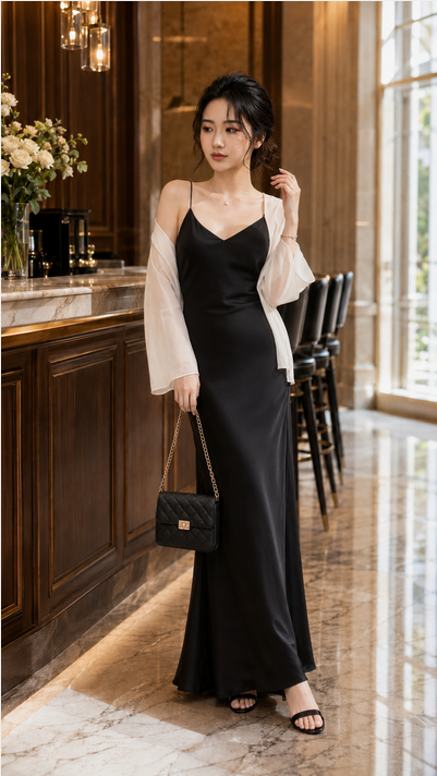 Đầm lụa 2 dây tô châu