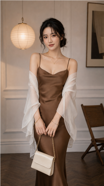 Đầm lụa 2 dây tô châu