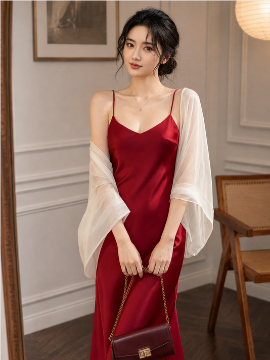 Đầm lụa 2 dây tô châu