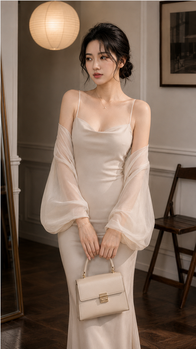 Đầm lụa 2 dây tô châu TN3181