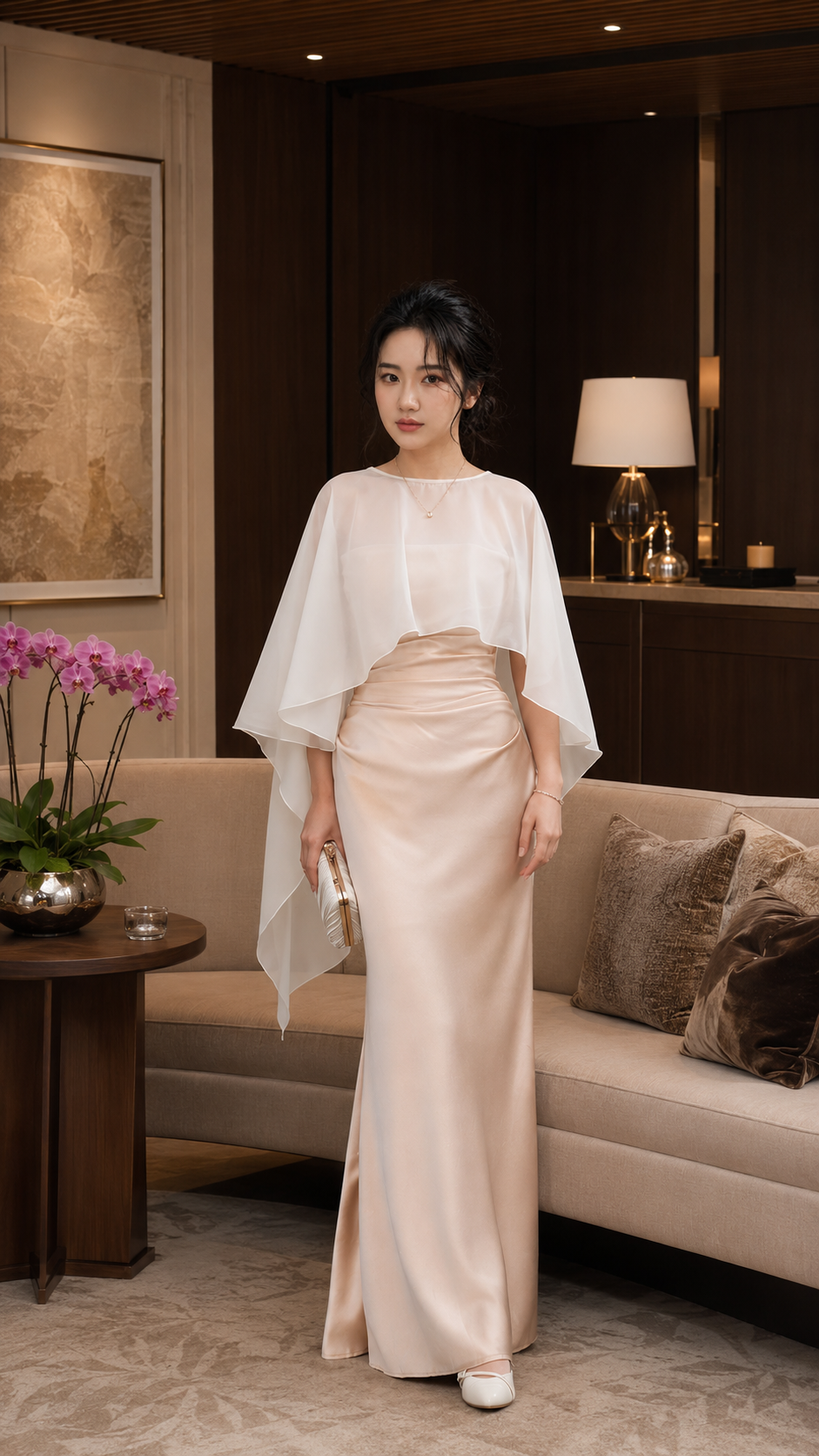Khăn Choàng Lụa Dáng Rủ Cực Sang