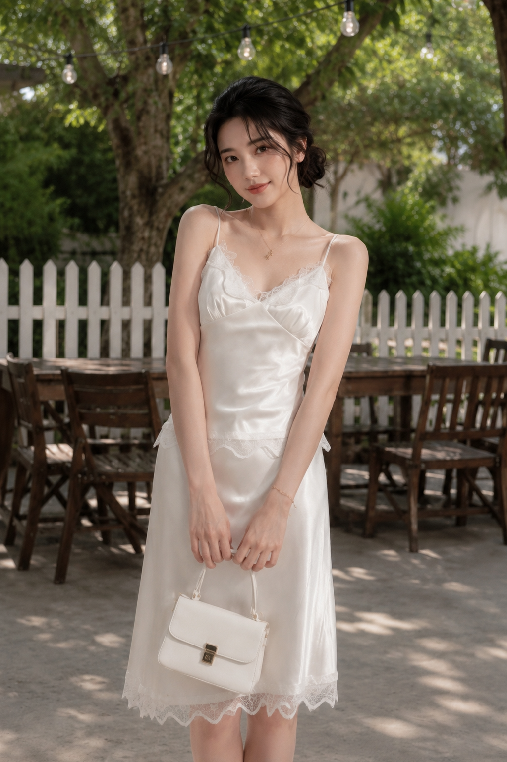 Set áo 2 dây phối ren mix chân váy lụa màu pastel thời trang TN3329