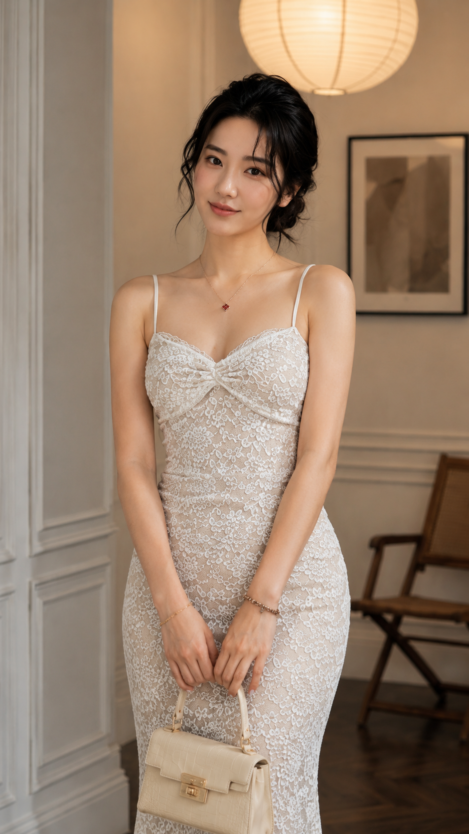 Đầm Ren 2 Dây Maxi Siêu Hack Dáng