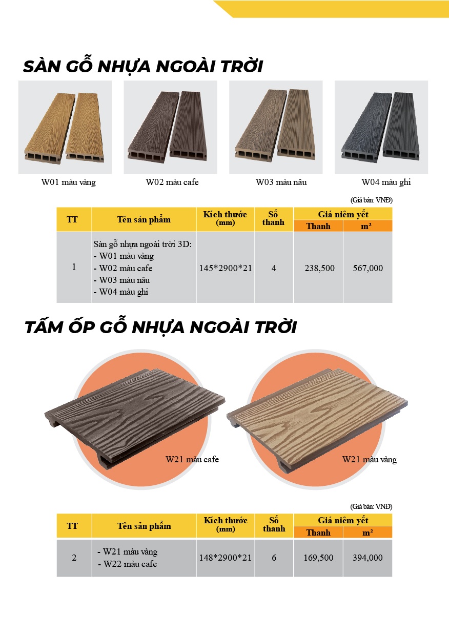 CATALOGUE SÀN - TẤM ỐP GỖ NHỰA NGOÀI TRỜI