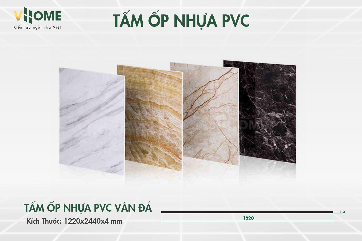 TẤM ỐP PVC VÂN ĐÁ VHOME - Vật liệu thế hệ mới