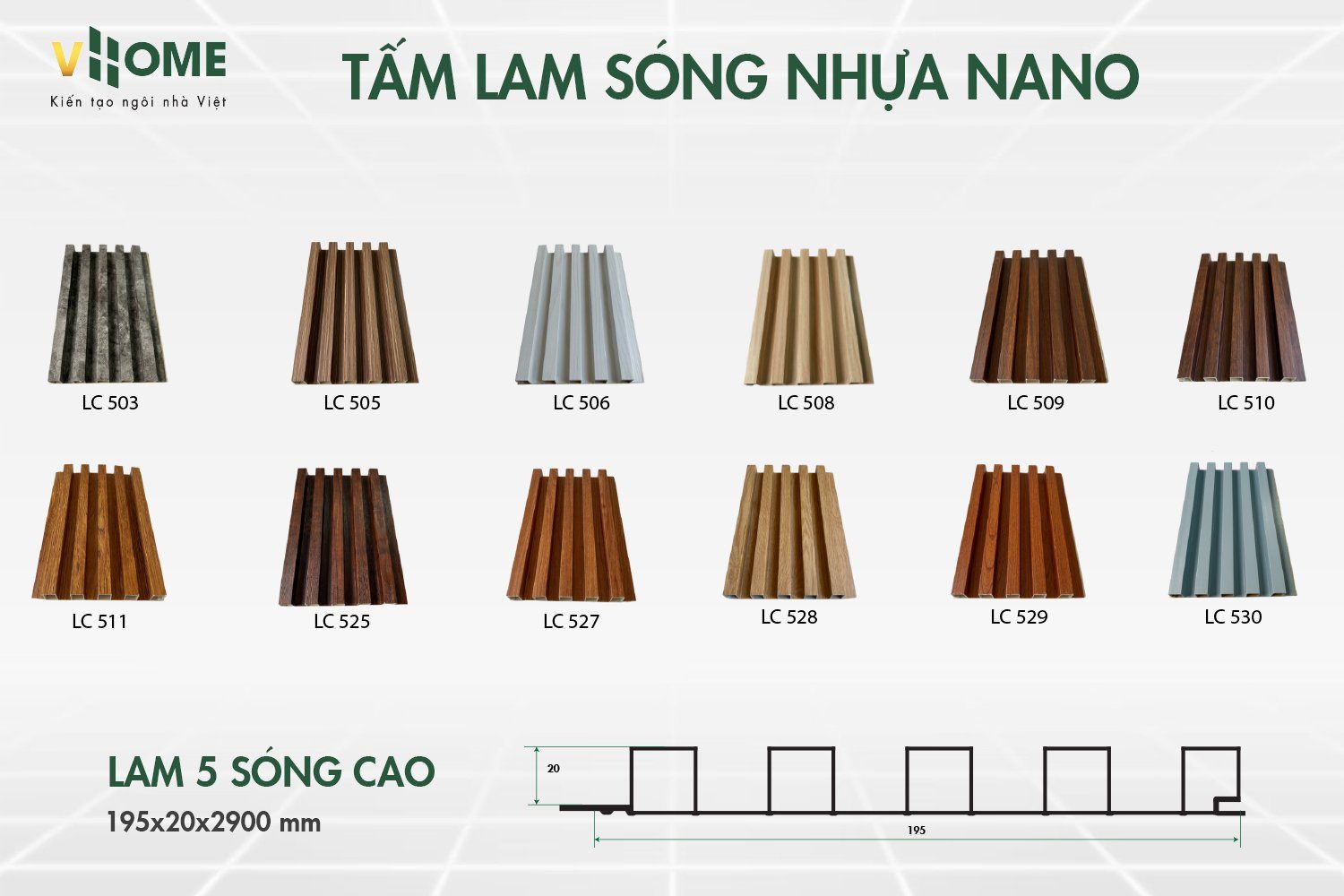 Tấm ốp lam sóng VHOME - Nâng tầm không gian nội thất Việt