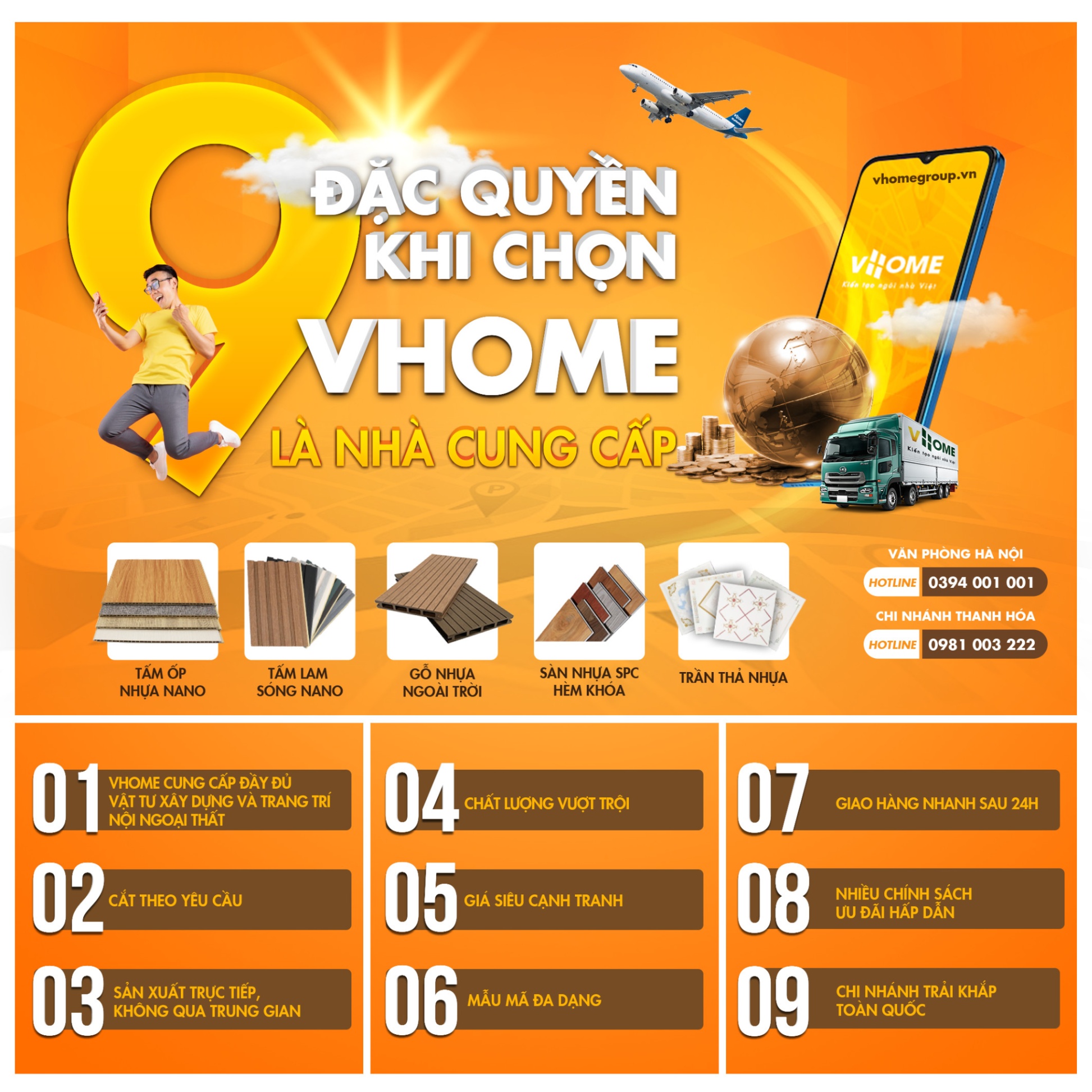 9 ĐẶC QUYỀN KHI CHỌN VHOME LÀ NHÀ CUNG CẤP