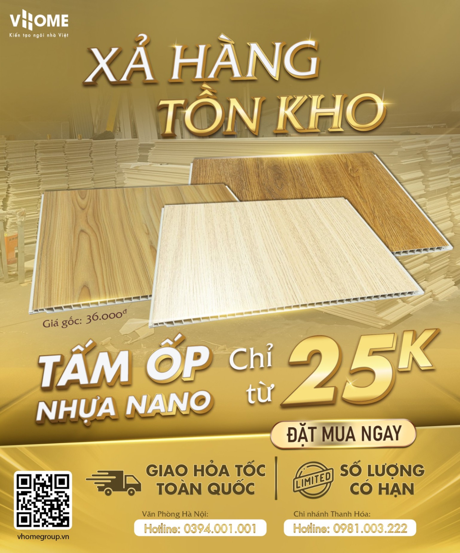 XẢ TOÀN BỘ HÀNG TỒN KHO - Tấm Ốp Nhựa Nano Lam sóng VHOME!!!!!! Giá sập sàn chỉ từ 25.000đ