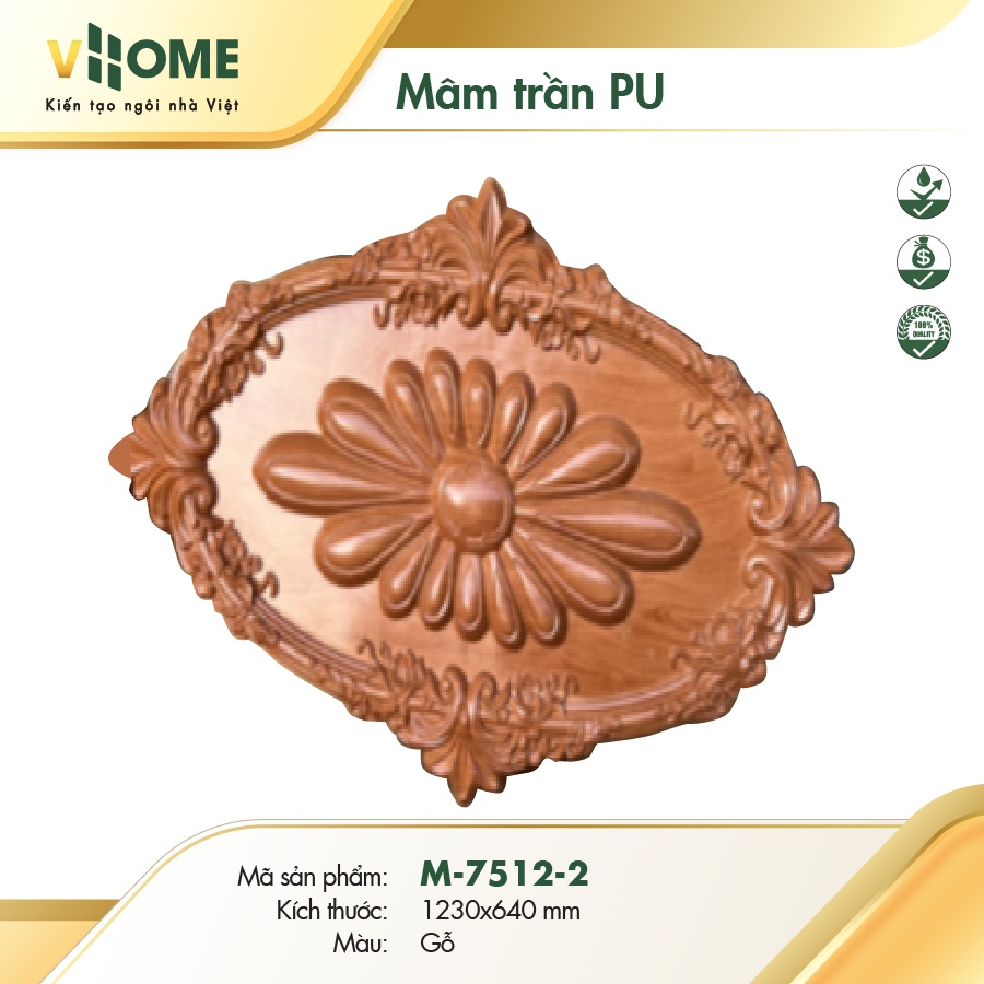 Mâm trần oval - Vân gỗ 7512-2