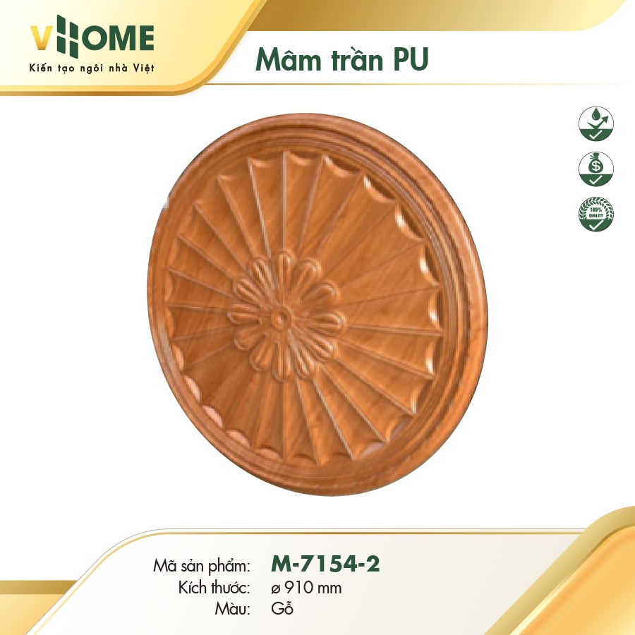 Mâm trần tròn - Vân gỗ - Vân Gỗ 7154-2