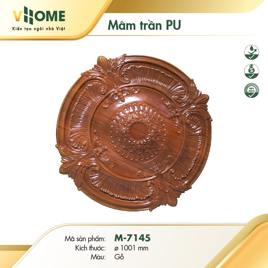 Mâm trần tròn - Vân gỗ - Vân Gỗ 7145
