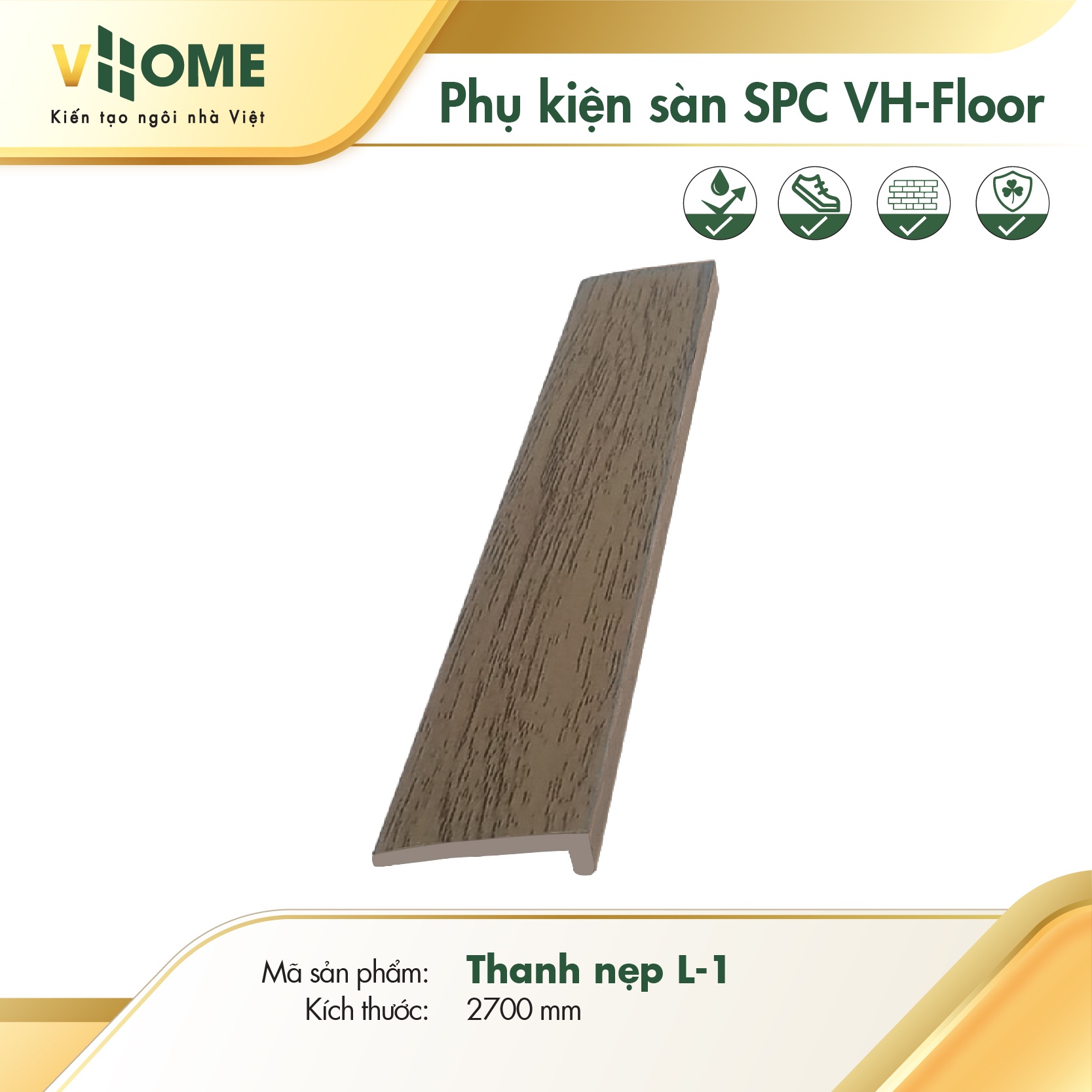 Nẹp L - PK sàn nhựa SPC - Nâu