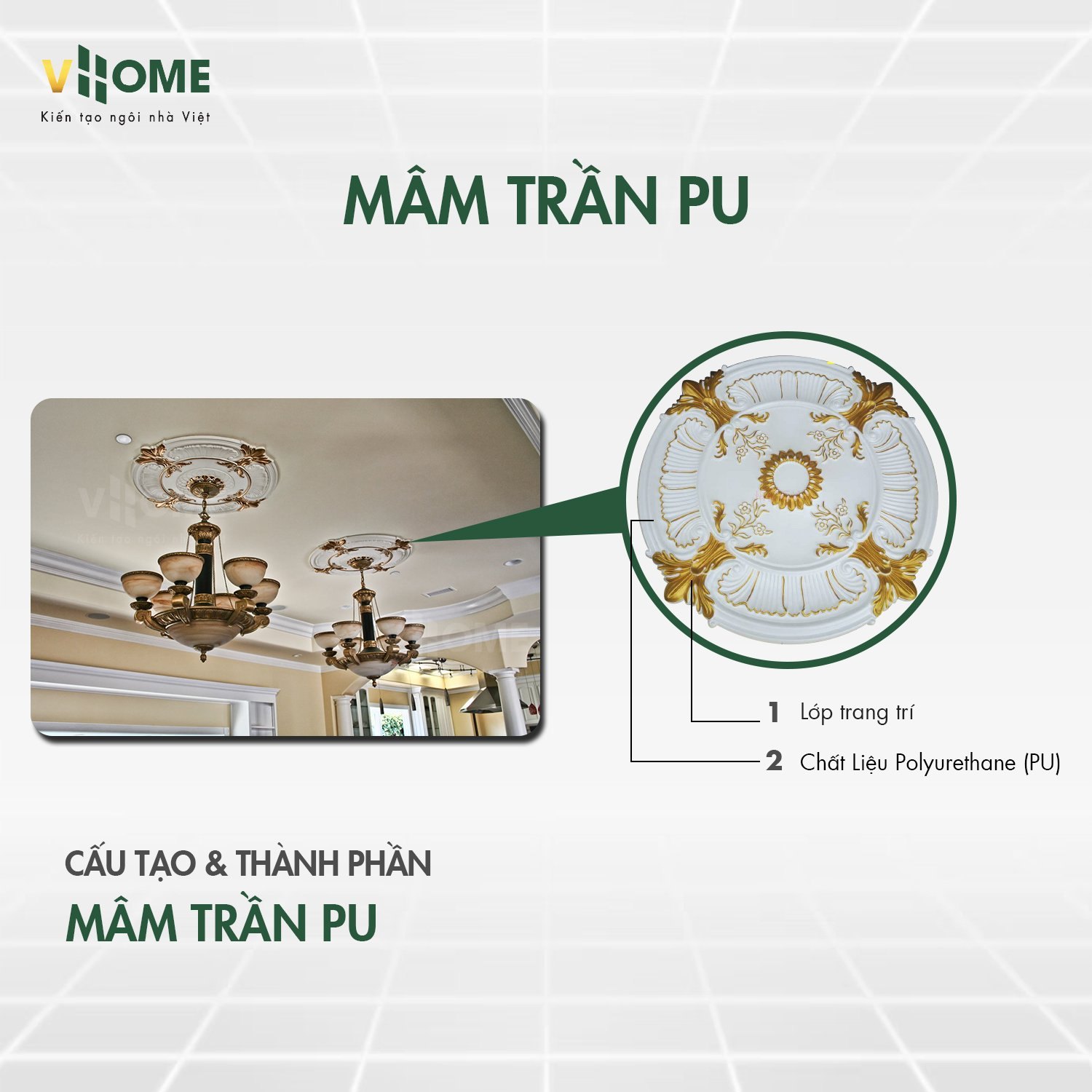 Mâm trần tròn - Vân gỗ - Vân Gỗ 7134-3