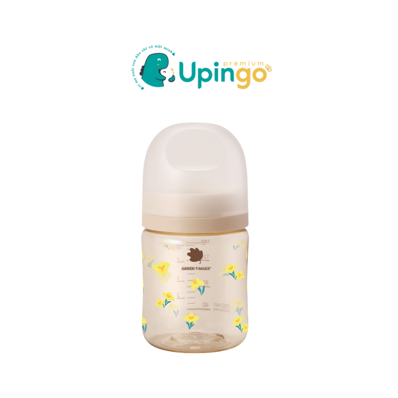 Bình Sữa Greenfinger Bebegrow PPSU 160ml – Họa Tiết Lá Phong (Kèm Núm Ti)