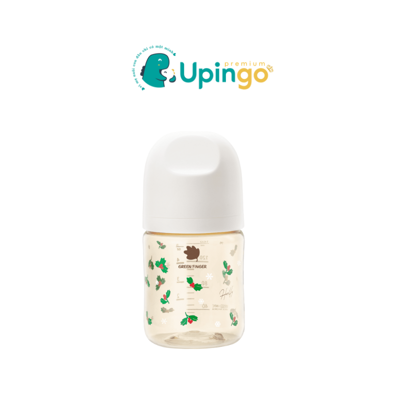 Bình Sữa Greenfinger Bebegrow PPSU 160ml – Họa Tiết Cây Ô Rô (Kèm Núm Ti)