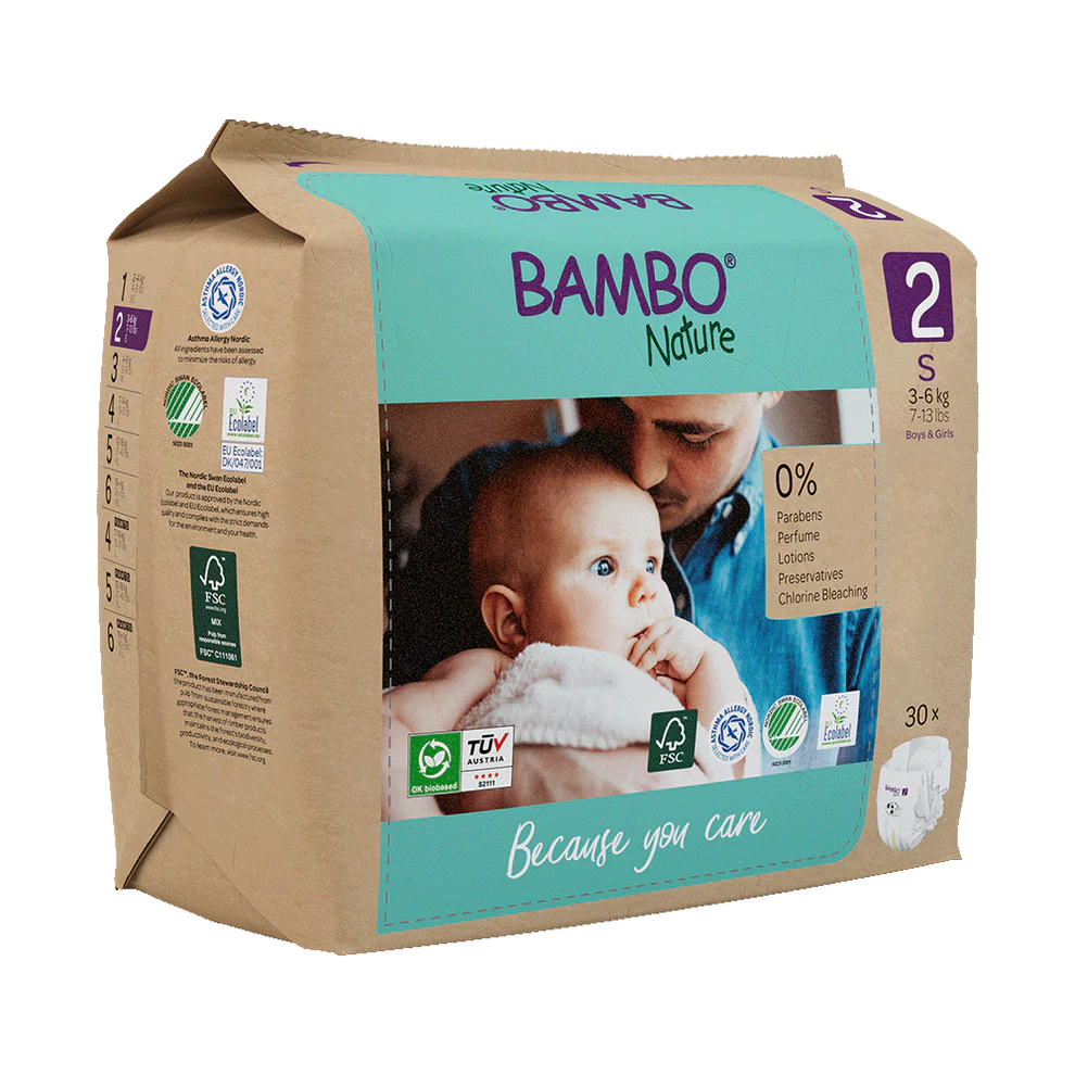 Bỉm/Tã dán Bambo Nature Size 2 (3-6 kg) – Gói 30 miếng