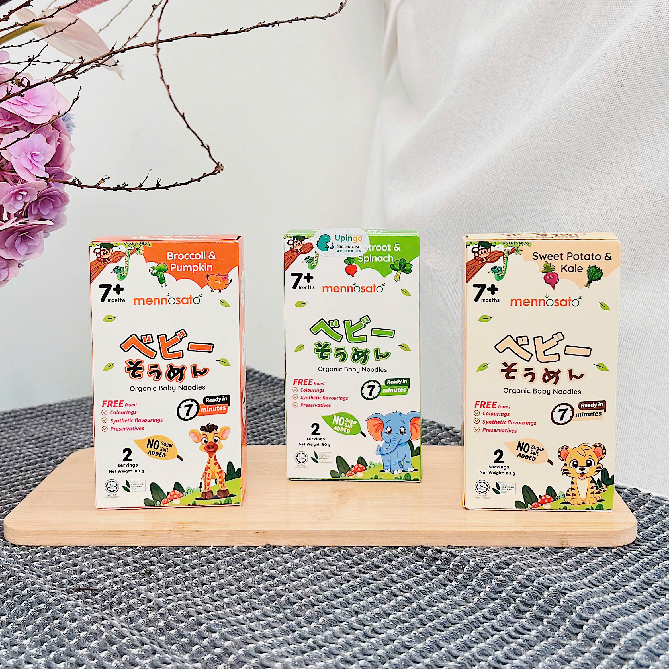 Mì ăn dặm hữu cơ Mennosato – Dạng Somen, Nấu Nhanh 7 tháng+