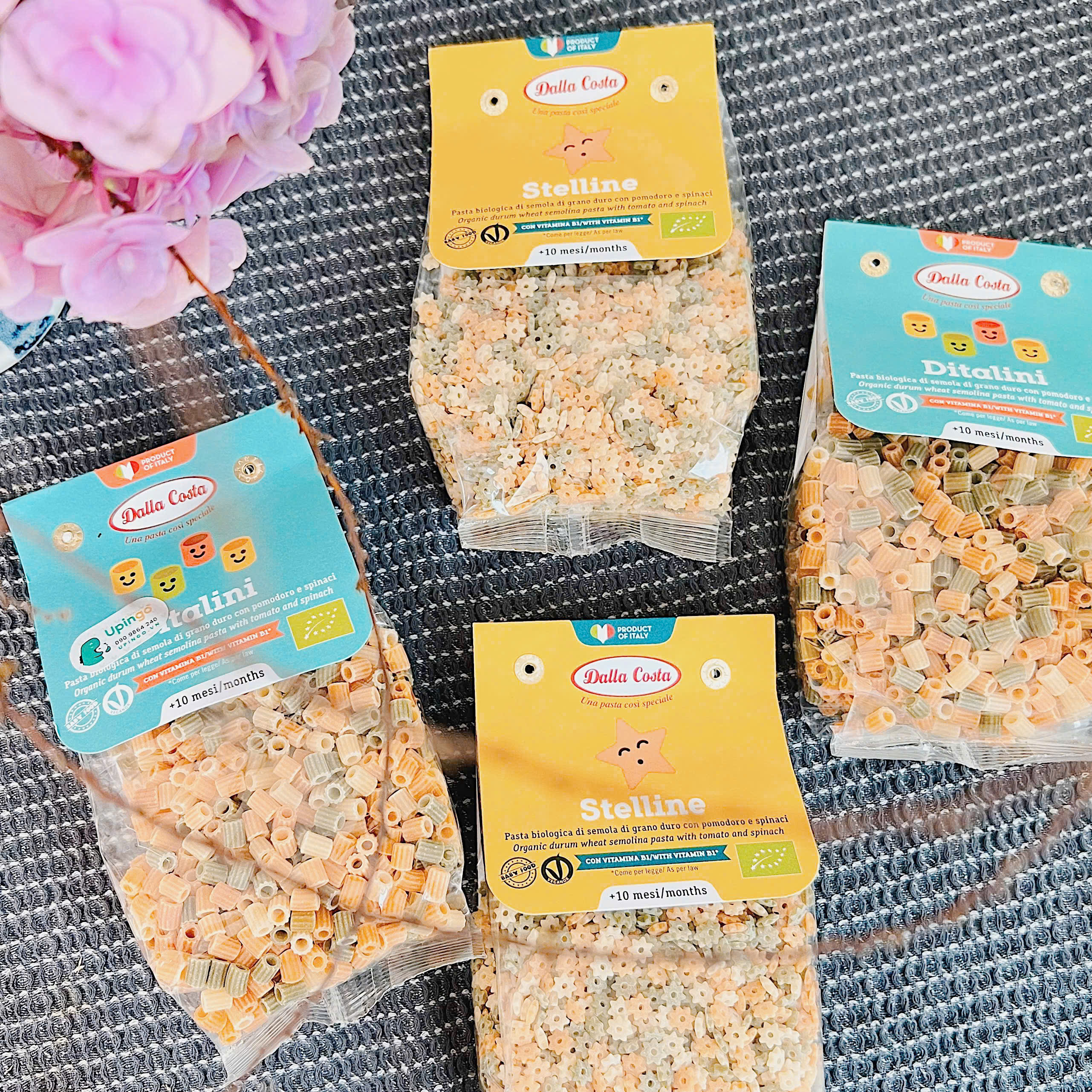 Nui rau củ hình chữ cho bé hữu cơ - Dalla Costa - 200gr (10m+)