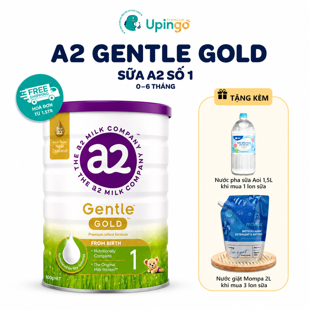 Sữa Bột A2 Gentle Gold Số 1 – Dành Cho Trẻ Từ 0–6 Tháng Tuổi (800g)