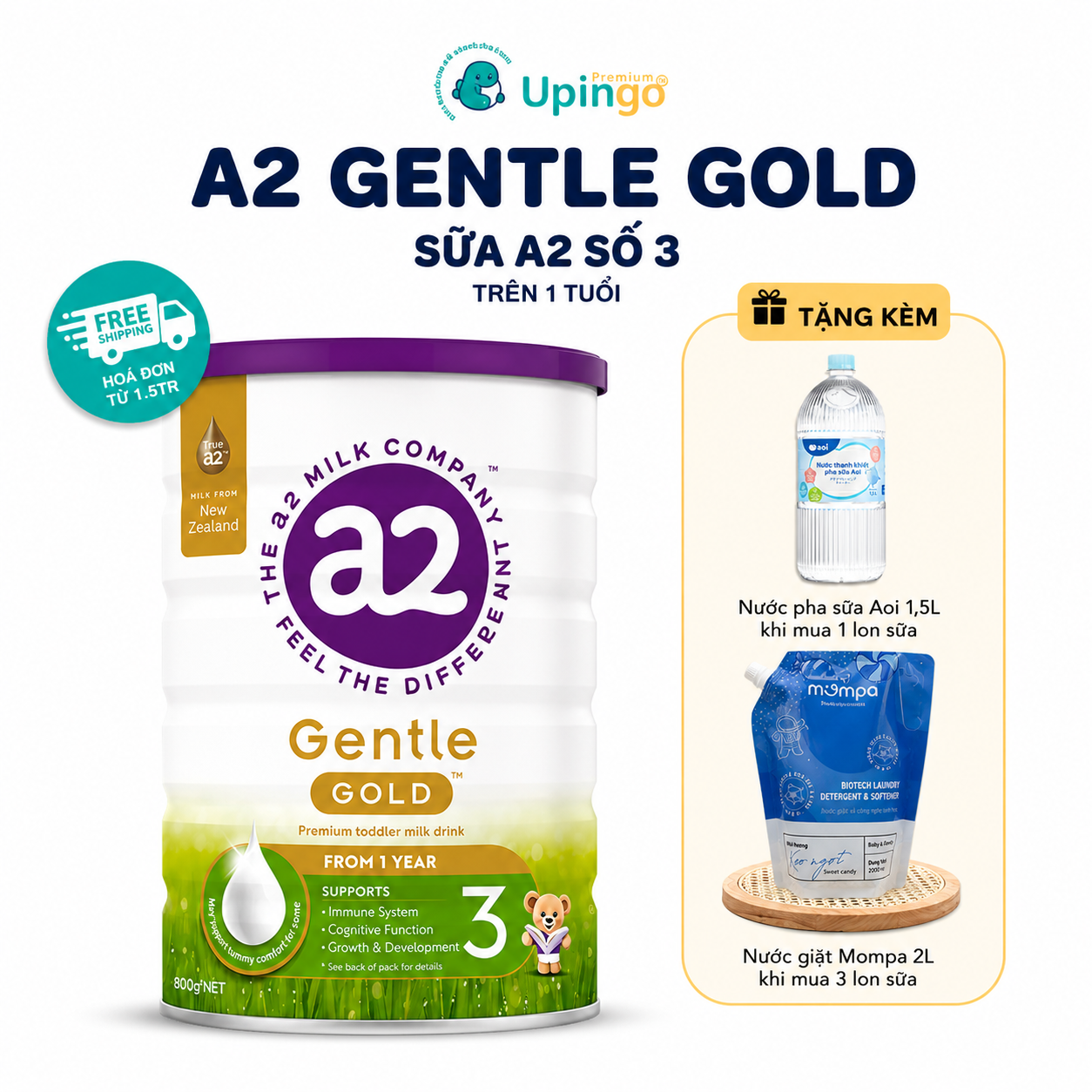 Sữa Bột A2 Gentle Gold Số 3 – Dành Cho Trẻ Trên 1 Tuổi (800g)