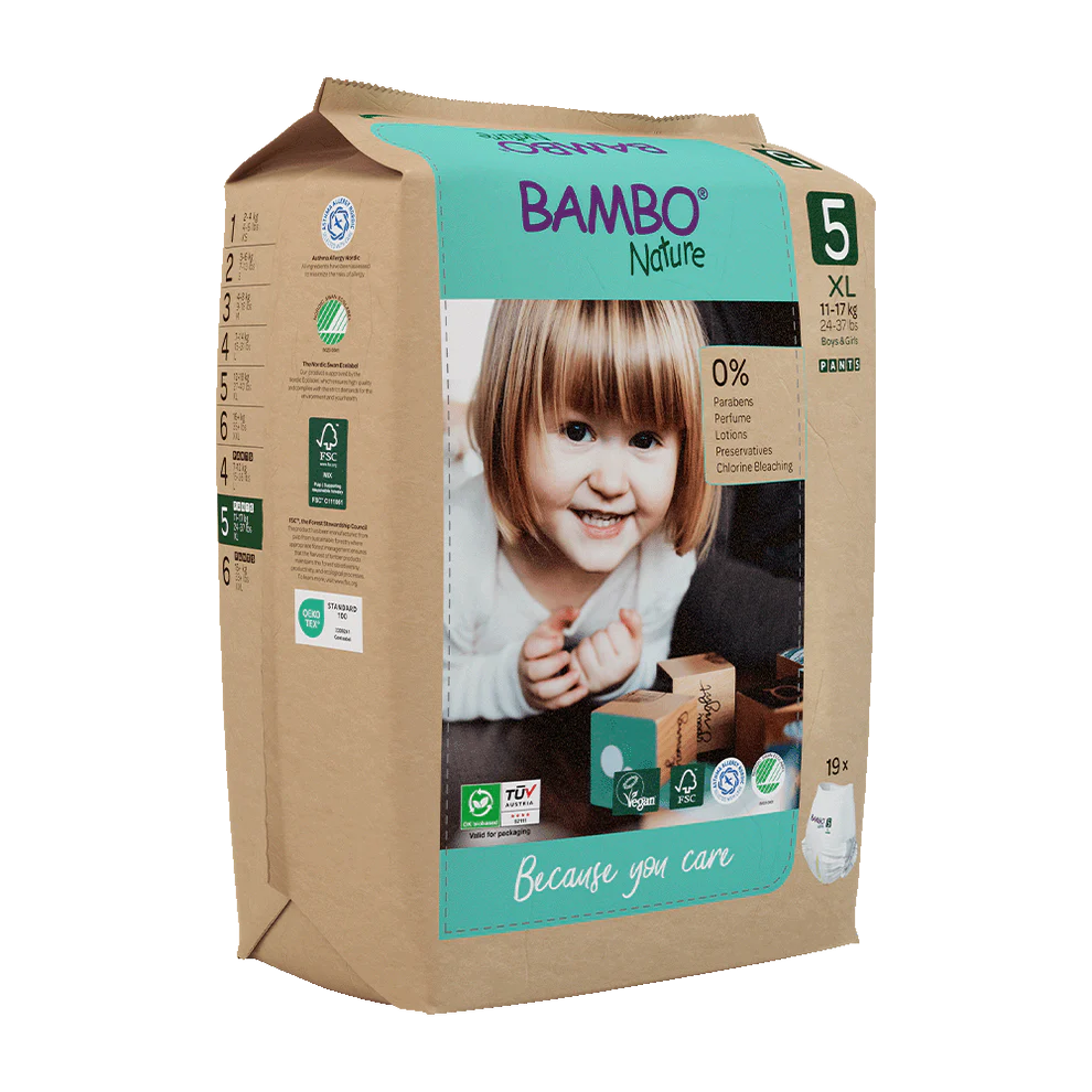 Tã quần Bambo Nature Size 5 (11-17 kg) – Gói 19 miếng
