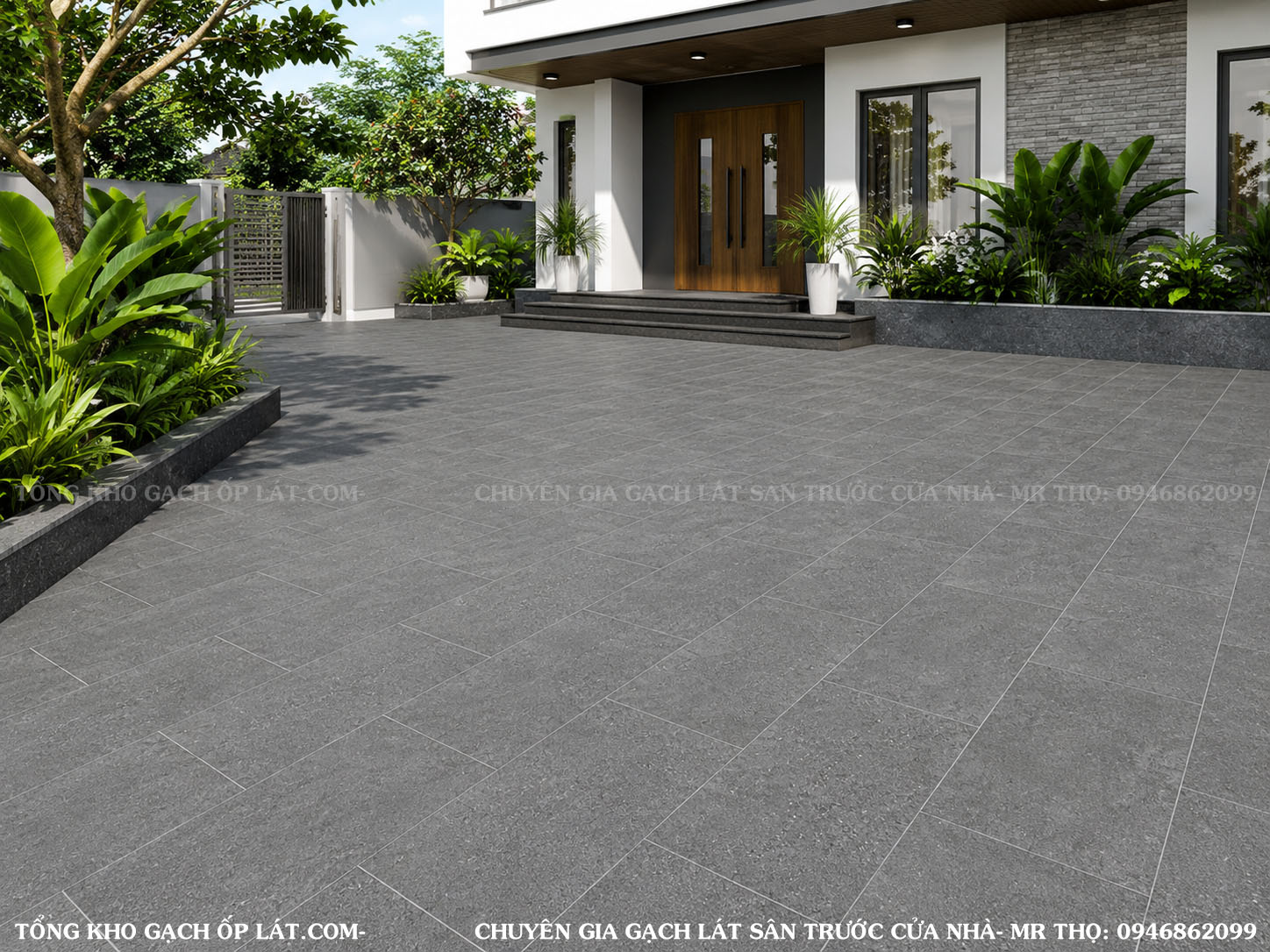 gạch lát sân giả đá Terrazzo 30x60 lát sân trước cửa nhà.jpg