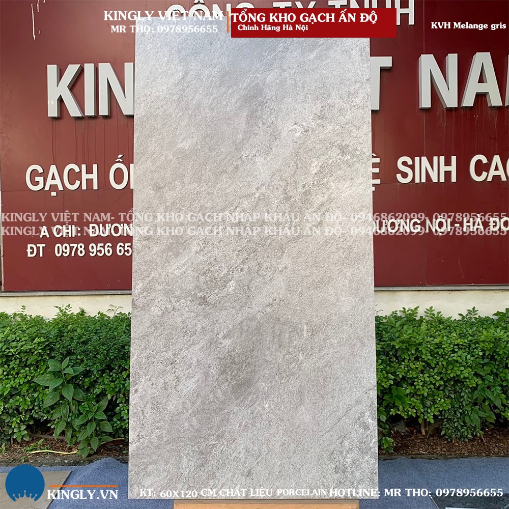 Gạch vân xi măng Ấn Độ 60X120 Melange gris