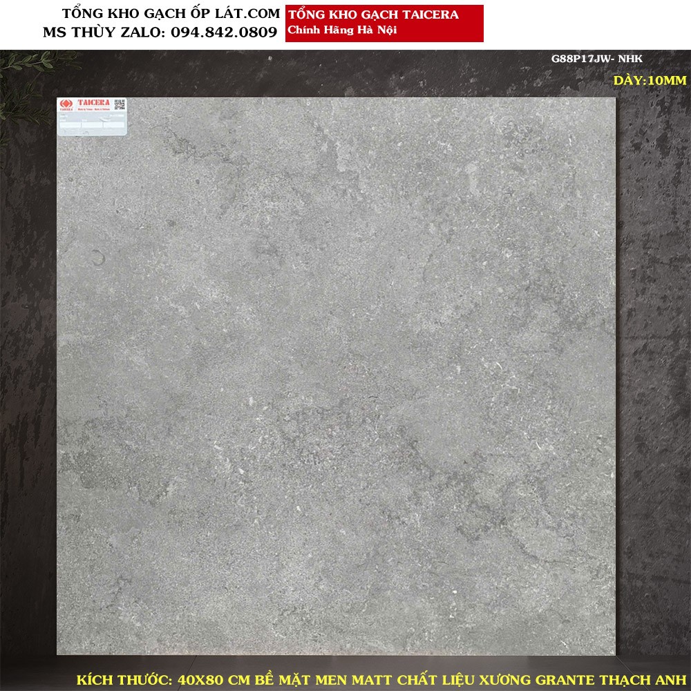 Gạch lát nền vân xi măng Taicera 80x80 G88P17JW Loại 1