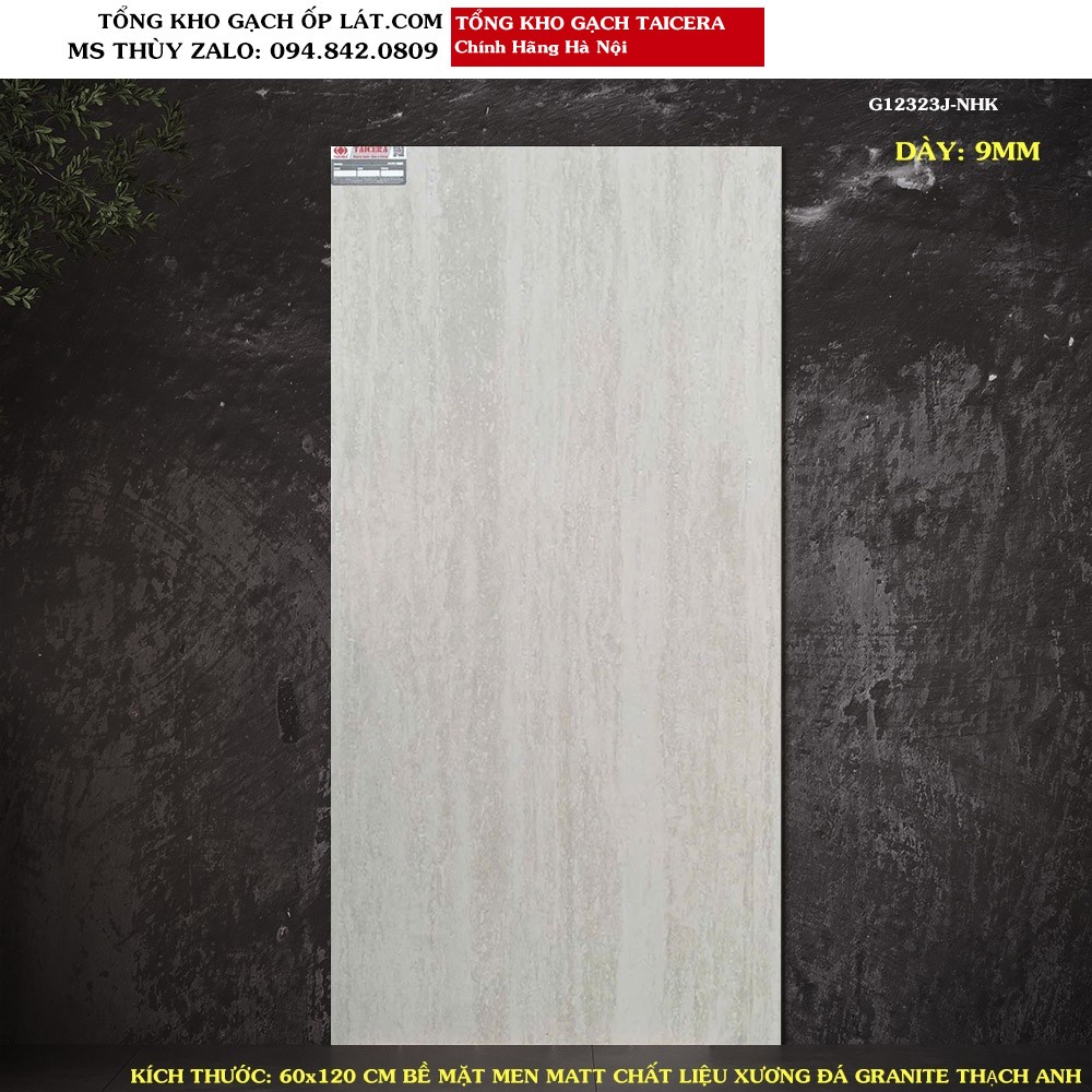 /Gạch lát nền giả đá Travertine 600x1200 Taicera G12323J Loại 1