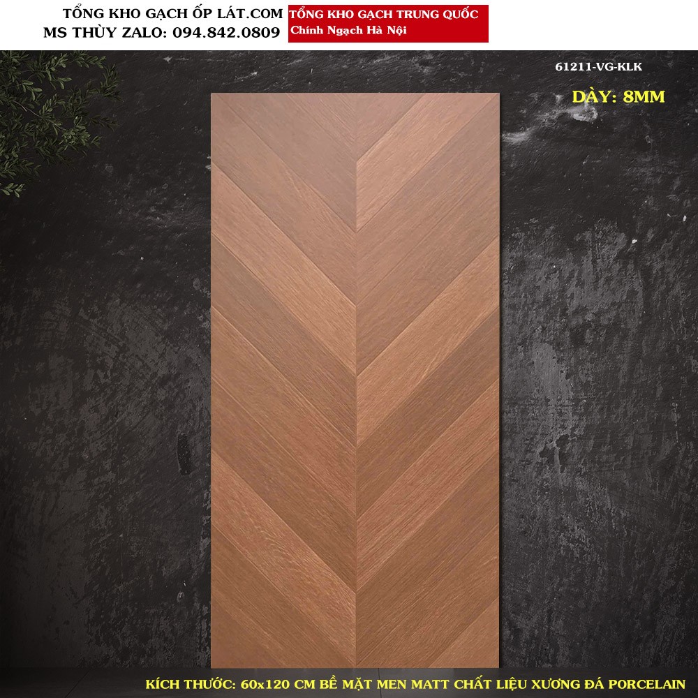 Gạch giả gỗ xương cá Trung Quốc 60x120 61211