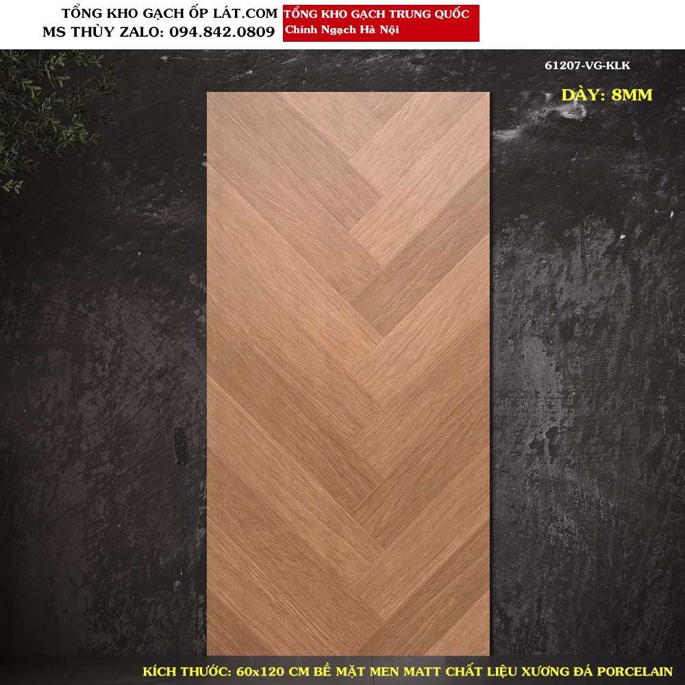 Gạch giả gỗ Xương cá 60x120 Trung Quốc 61207VG