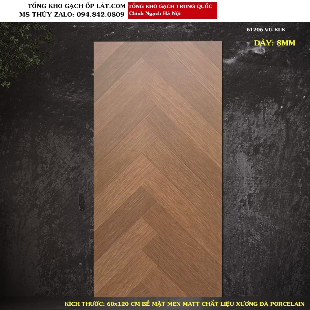 Gạch giả gỗ Xương cá Trung Quốc 60x120 61206