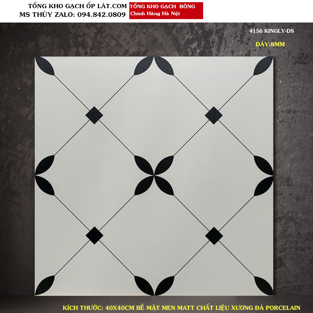 Gạch bông cổ điển 40x40 Trung Quốc 4156