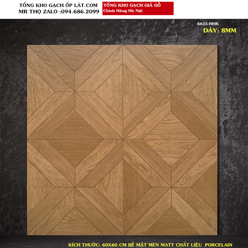 Gạch giả gỗ lát nền 600x600 6655