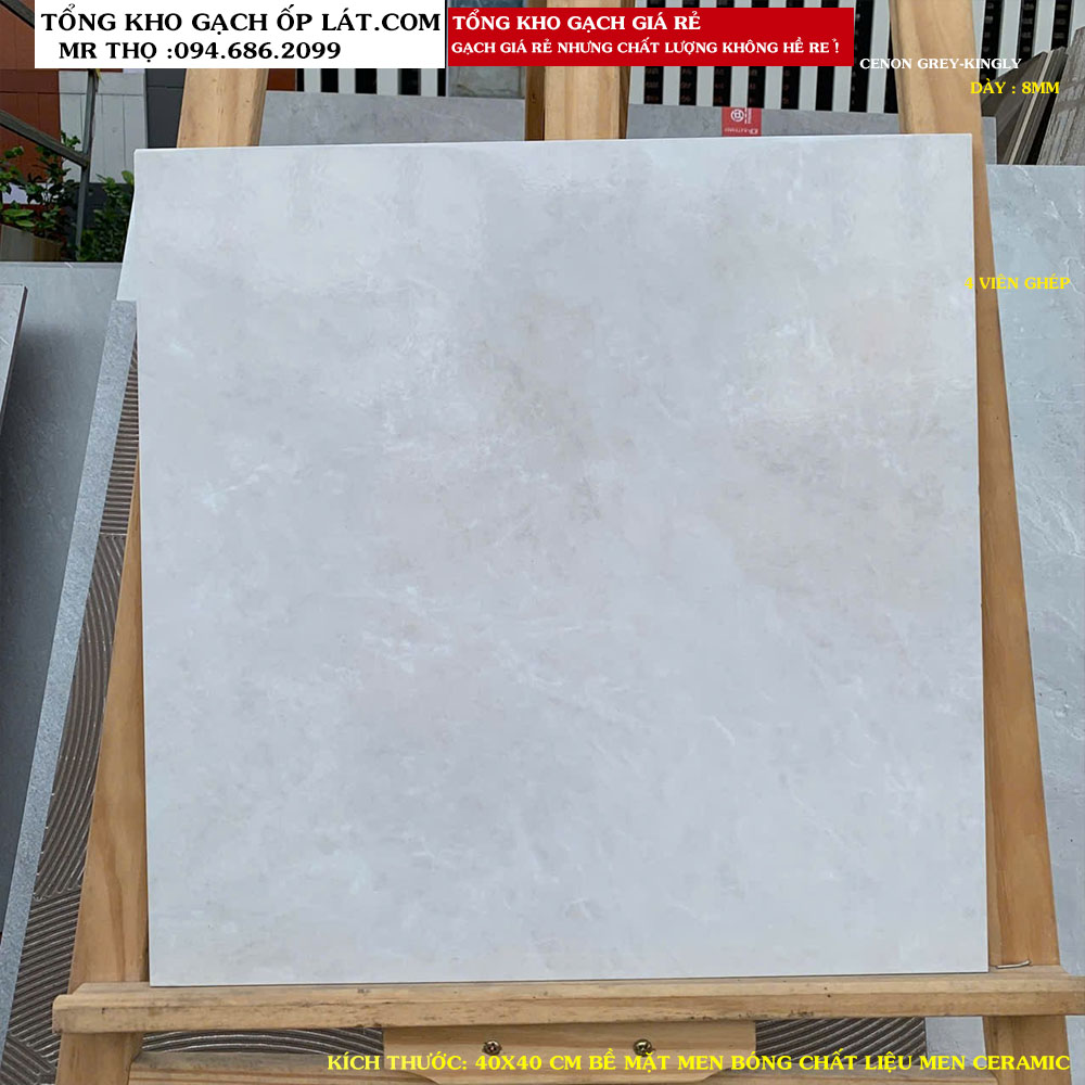 Gạch lát 40x40 cm giá rẻ mikado xuất khẩu dư CENON GREY A1