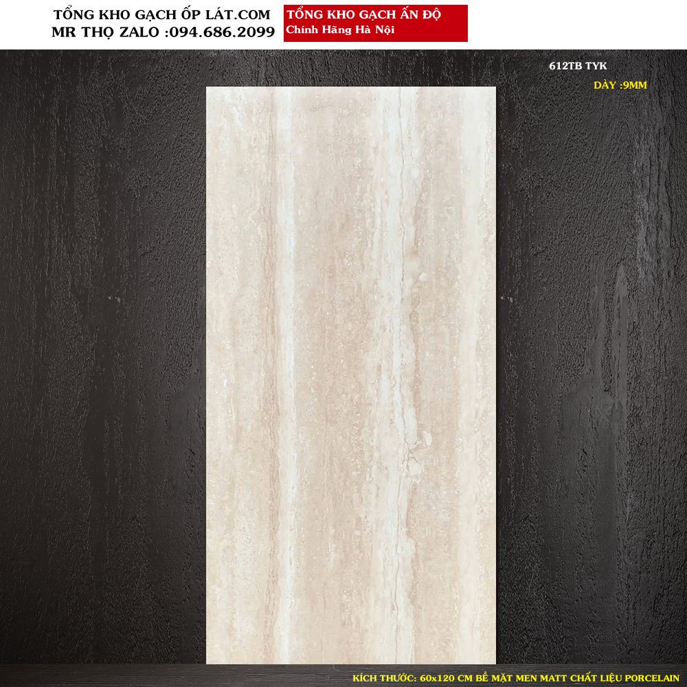 Gạch lát nền Travertine 600x1200 mm 612TB Loại 1