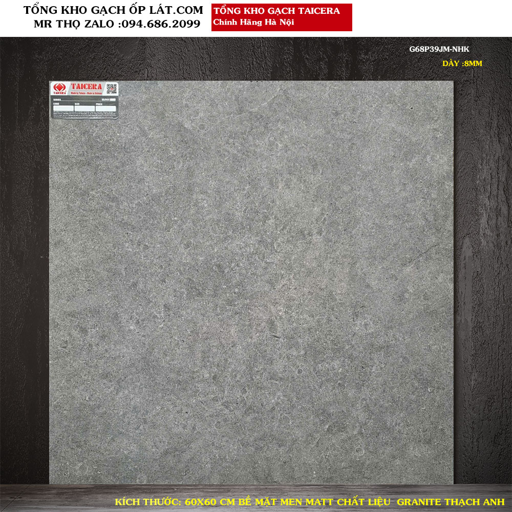 Gạch lát nền Vân Xi Măng Taicera 60X60 G68P39JM Loại 1