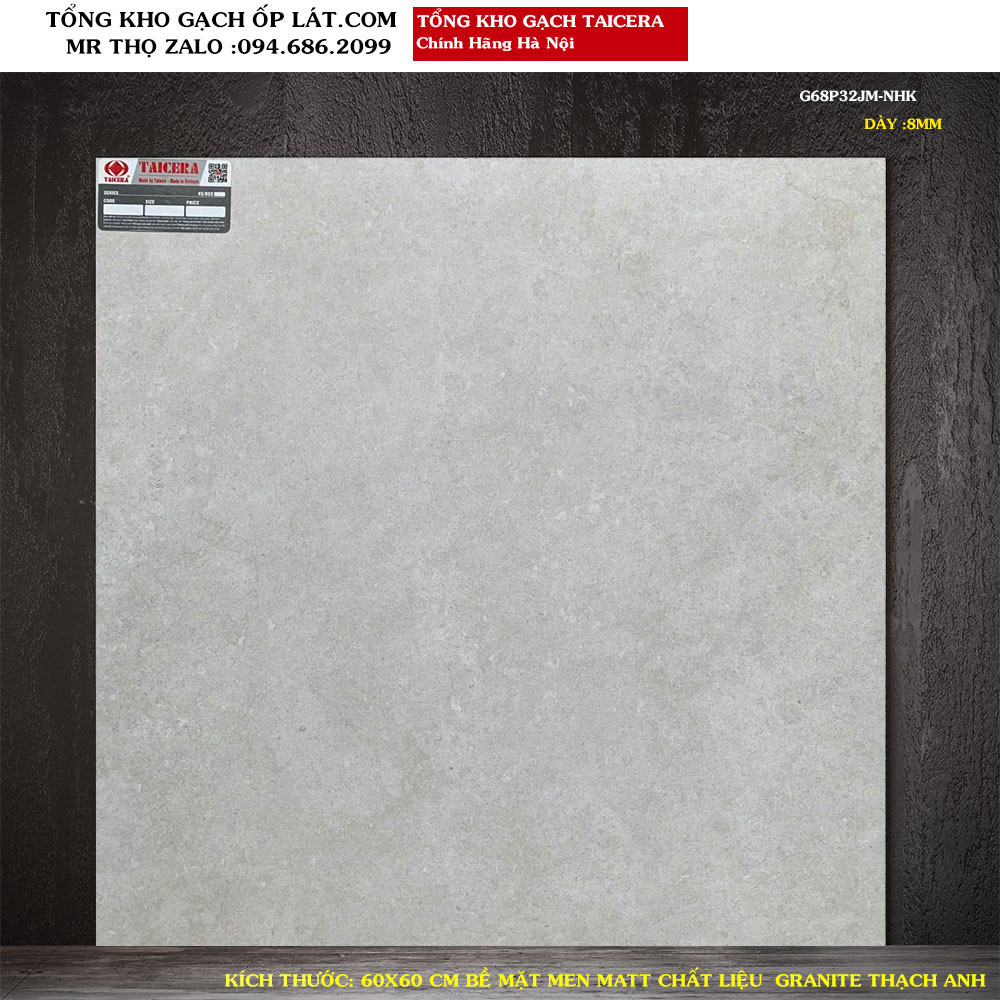Gạch lát nền Vân xi măng Taicera 60x60 G68P32JM Loại 1